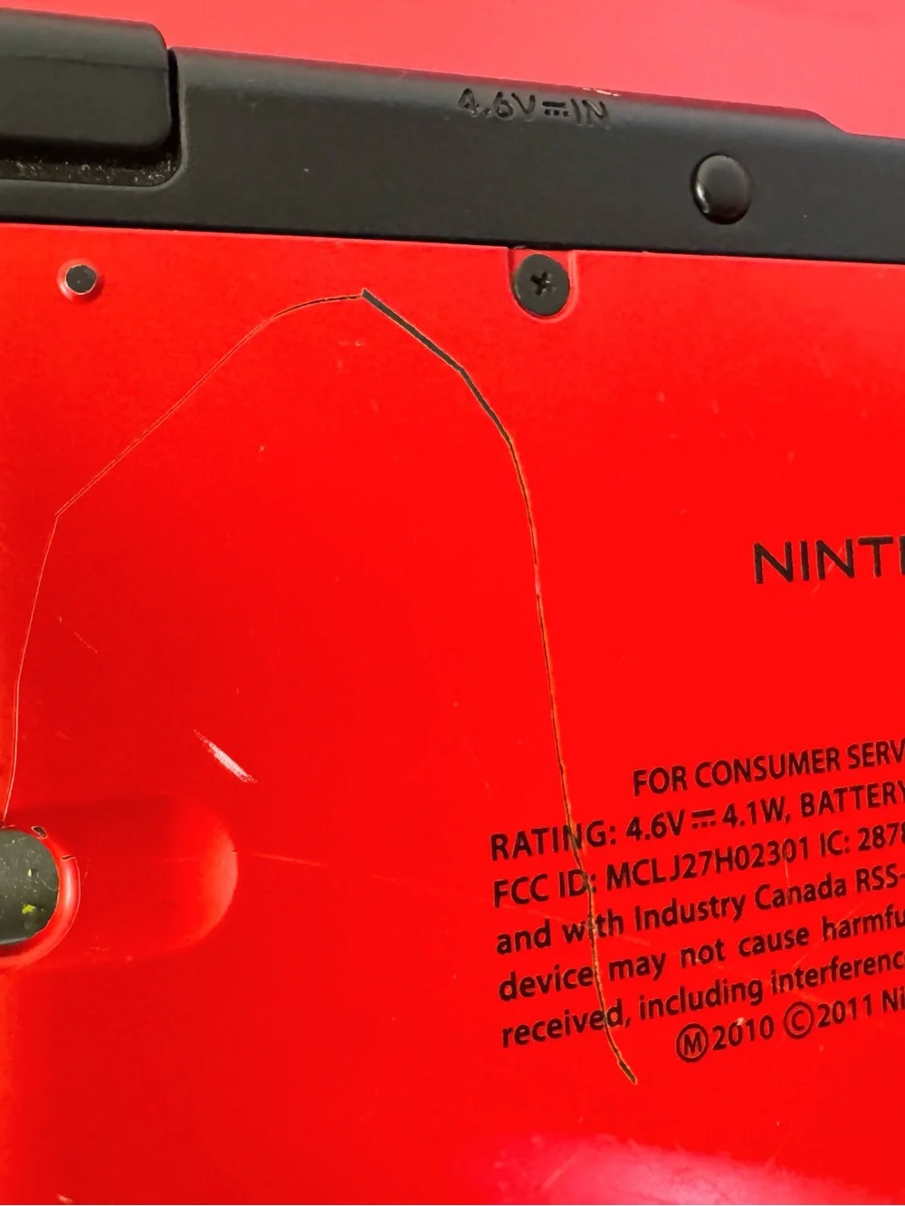 Nintendo 3DS XL Handheld Console Red + Charger W/SD Card Tested- ( Read